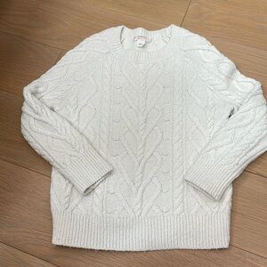Crewcuts classic ivory cable sweater girls xs 4-5